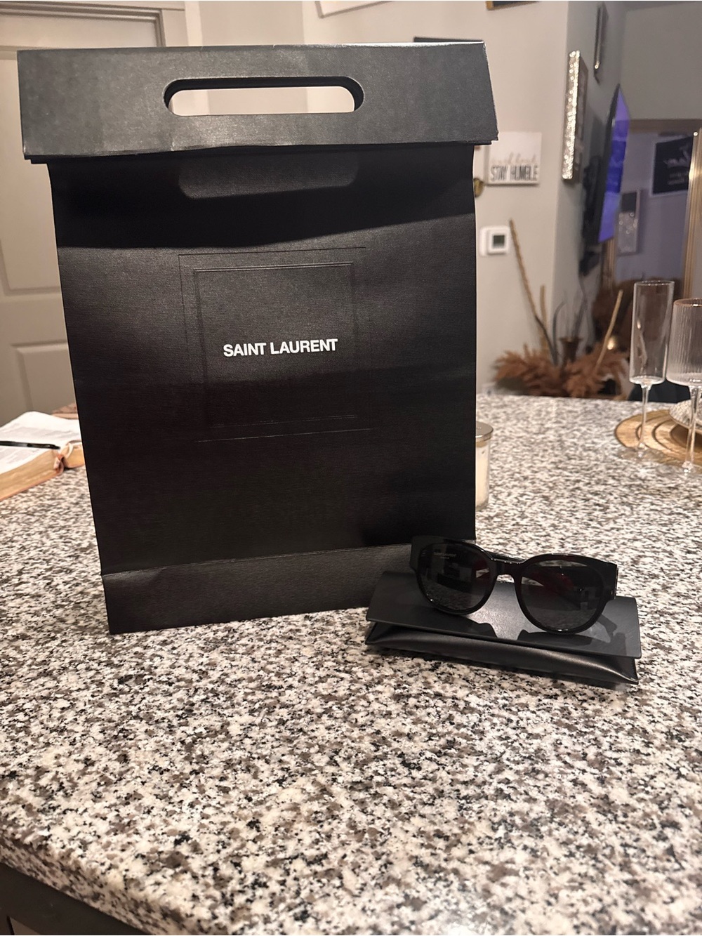 Saint Laurent Black SLM19 Wayfarer Sunglasses